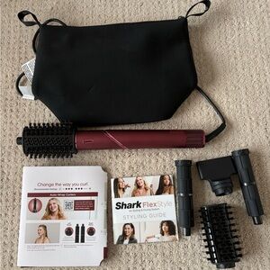 Shark FlexStyle Auto-Wrap Curler in Burgundy with Black Accessories